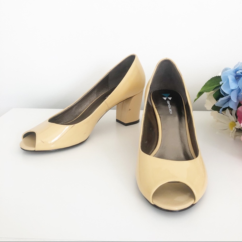 DaniBlack Patent Leather Block Heels Size 8.5